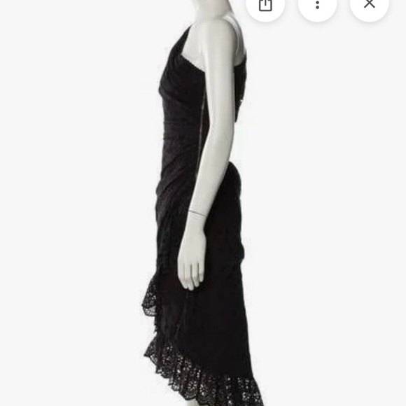 Ulla Johnson One-Shoulder Black Eyelet Lace Dress - Size 2 - Picture 14 of 16